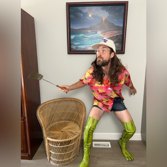 AVAVAV Green Very Slimy Feet Thigh High Boots Size 41 Runway Collection RARE - Picture 4 of 16